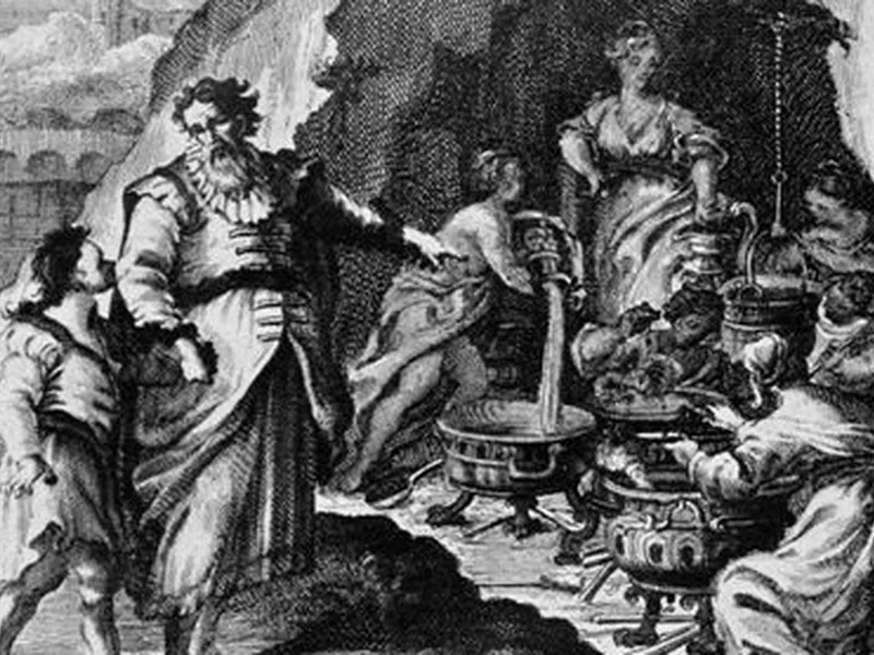 1692-Antonio Baldi - Podalirius-Iasolino conduce il Giovane de Quinzi dalle ninfe che preparano le acque termali